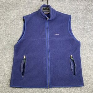Patagonia Synchilla Fleece Vest Mens Large Navy Blue Full Zip Made in USA L